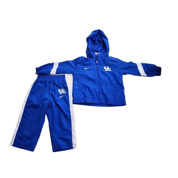 Nike U Of K Boys 18M Windbreaker Track Suit Jacket Bottoms Blue Gray White - Picture 2 of 8